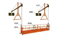 2 Sections 500kg Suspended Working Platform With 3 Types Counter Weight
