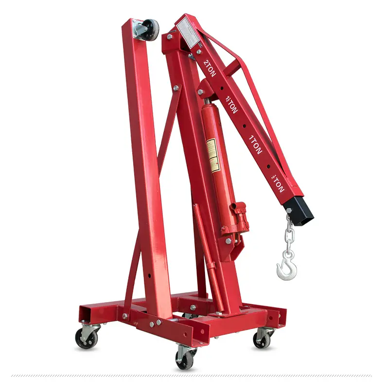 Folding hydraulic shop crane