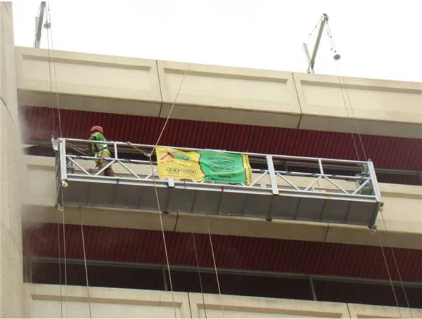 boyalı alüminyum askılı tel halat platformu 500kg / 630kg / 800kg / 1000kg